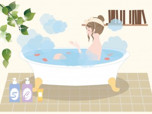入浴中女性イラスト