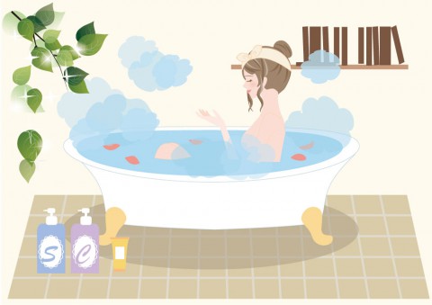 入浴中女性イラスト