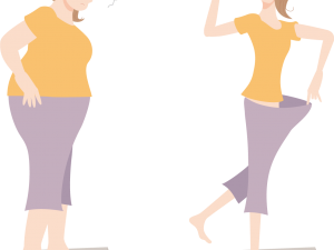 女性痩せたビフォアーアフタ
